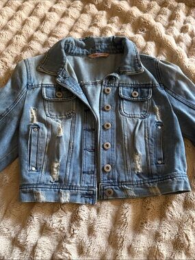 Distressed Light Blue Denim Jacket